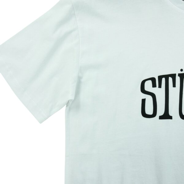 T shirt manches courtes homme blanc Stussy Motif imprime Col Rond QWE3776