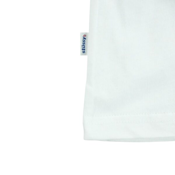 T shirt manches courtes homme blanc Stussy Motif imprime Col Rond QWE3776