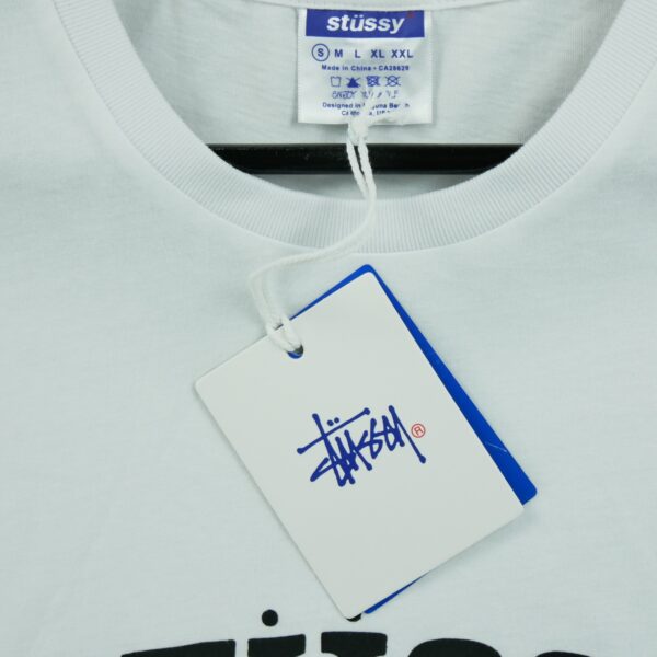 T shirt manches courtes homme blanc Stussy Motif imprime Col Rond QWE3776