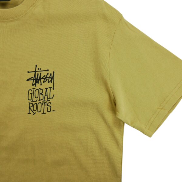 T shirt manches courtes homme jaune Stussy Motif imprime Col Rond QWE3619