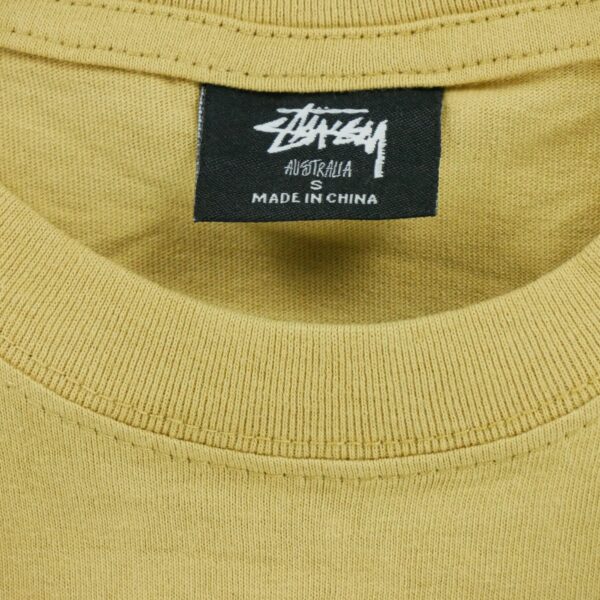 T shirt manches courtes homme jaune Stussy Motif imprime Col Rond QWE3619