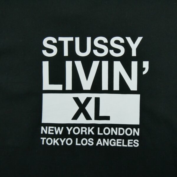 T shirt manches courtes homme noir Stussy Motif imprime Col Rond QWE3298