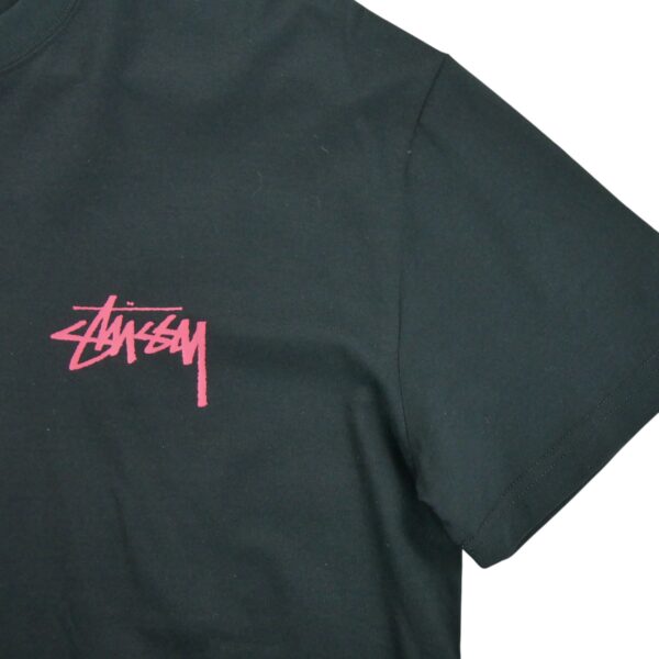 T shirt manches courtes homme noir Stussy Motif imprime Col Rond QWE3834