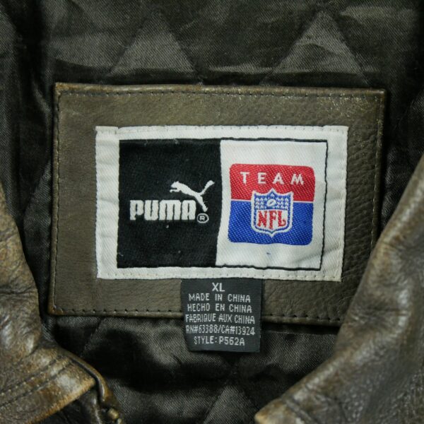 Veste en cuir homme manches longues marron Puma Col Rond Equipe Cleveland Browns QWE1354