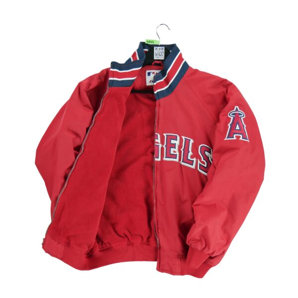 Blouson homme manches longues rouge Majestic Col Montant Equipe Los Angeles Angels QWE0253