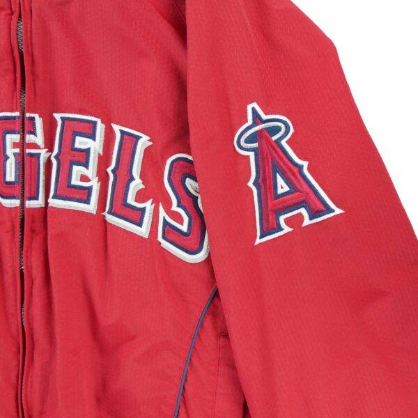 Blouson homme manches longues rouge Majestic Col Montant Equipe Los Angeles Angels QWE0253