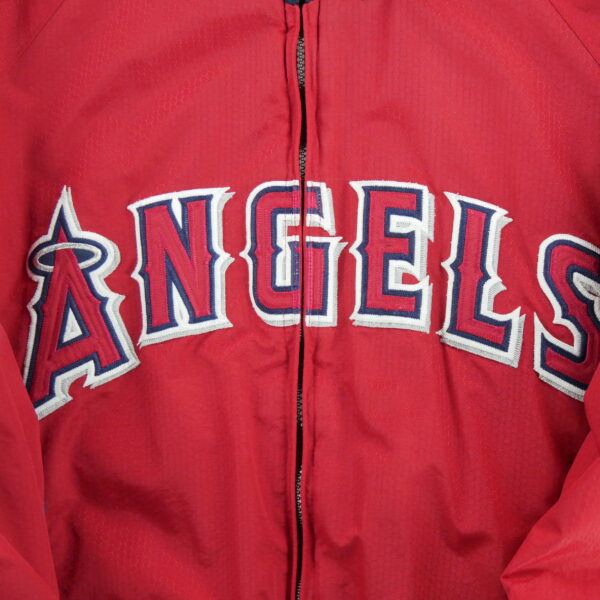 Blouson homme manches longues rouge Majestic Col Montant Equipe Los Angeles Angels QWE0253