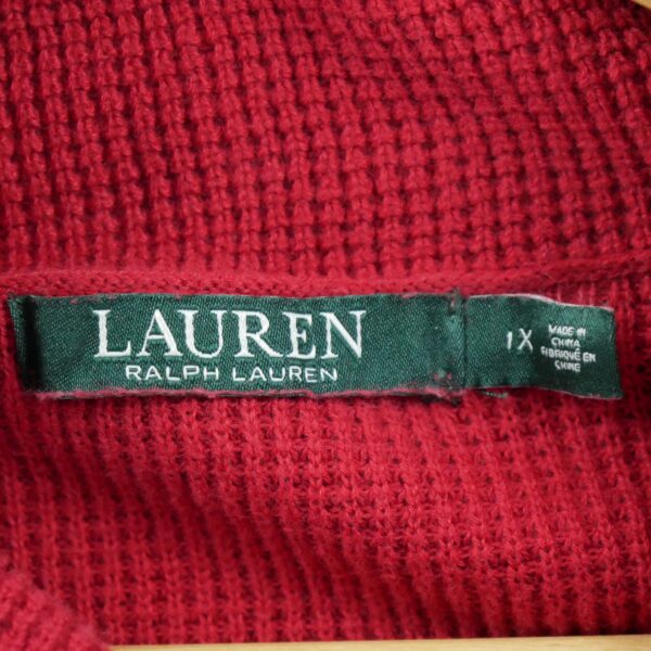 Pull femme manches longues rouge Polo Ralph Lauren Col Roule QWE1320