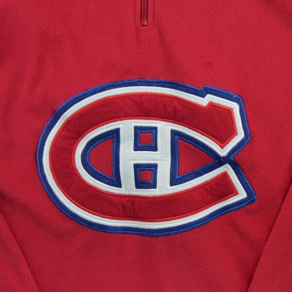 Pull polaires homme manches longues rouge NHL Col Montant Equipe Montreal Canadiens QWE2102