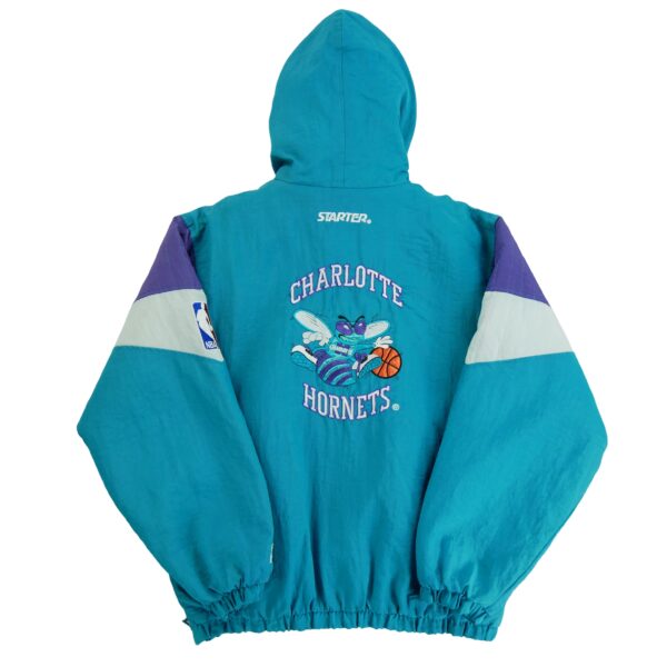 Blouson homme manches longues turquoise Starter Motif brode Col Montant Equipe Hornets de Charlotte