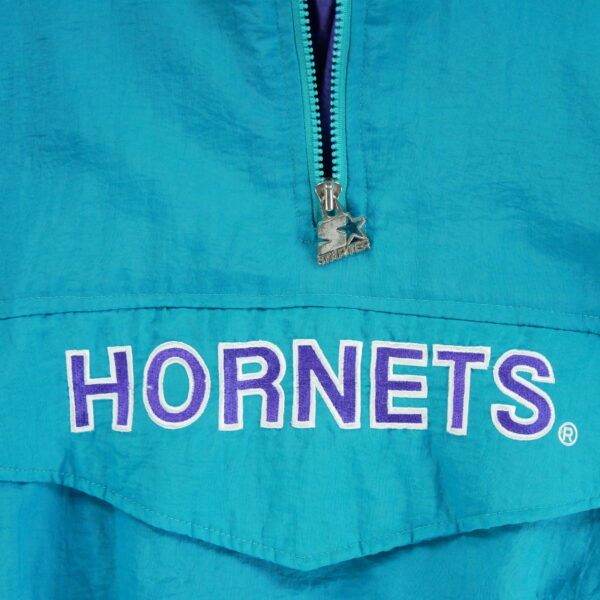 Blouson homme manches longues turquoise Starter Motif brode Col Montant Equipe Hornets de Charlotte