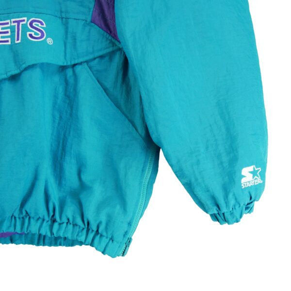 Blouson homme manches longues turquoise Starter Motif brode Col Montant Equipe Hornets de Charlotte