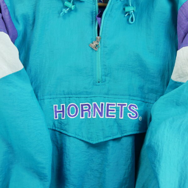 Blouson homme manches longues turquoise Starter Motif brode Col Montant Equipe Hornets de Charlotte