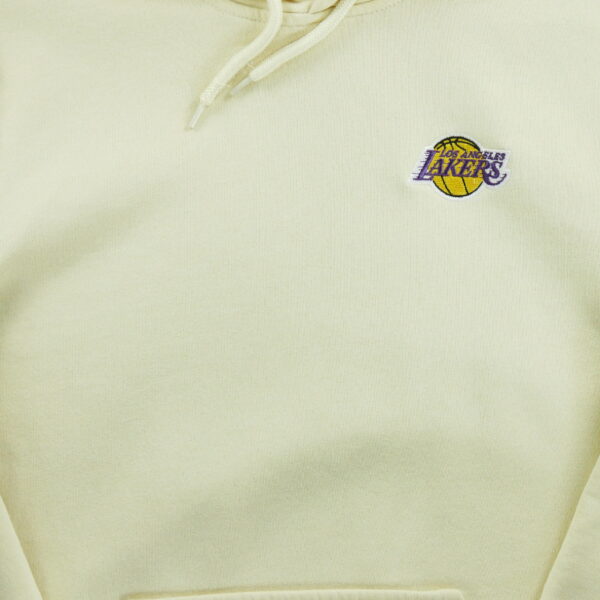 Sweat a capuche homme manches longues jaune Mitchell and Ness Motif brode Col Rond Equipe Los Angeles Lakers