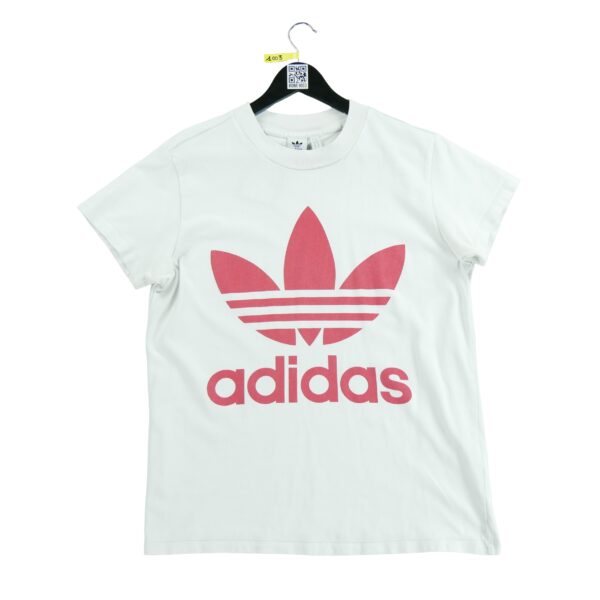 T shirt manches courtes femme blanc Adidas Motif imprime Col Rond